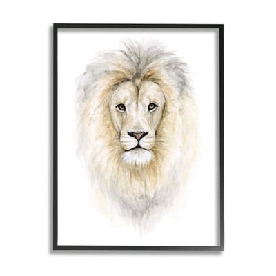 Stupell Industries Lion Mane Watercolor Portrait Kids' Nursery Safari Animal, Design by Fox Hollow Studios