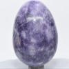 2.3" 180g Purple Lilac Lepidolite Egg Polished Natural Sparkling Lithia Mica Flower Sugilite Gemstone Crystal Mineral Dcor Specimen - Brazil + Stand view 2