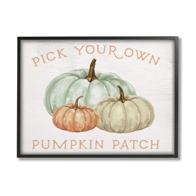 Stupell Industries Pick Your Own Pumpkin Patch Sign Gourd Trio, Design by Daphne Polselli
