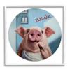 Stupell Industries Be-You-Tiful Pink Pig in Towel Lipstick Big Snout, Design by Lucia Heffernan view 1
