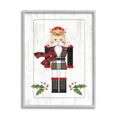 Stupell Industries Winter Holly Nutcracker Royal Crown Christmas Plaid, Design by Jennifer Pugh