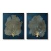 Stupell Industries Modern Sea Fan Composition Blue Gold Ocean Plant, Design by Melonie Miller view 1
