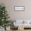 Stupell Industries Winter Wishes Sentiments Geometric Snow Flakes Cursive Typography Black Framed Wall Art, 30 x 13, Off- White view 2
