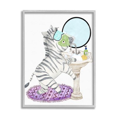 Stupell Industries Children's Bathroom Zebra Washing Sink Bubbles Bath, Design by Erica Billups