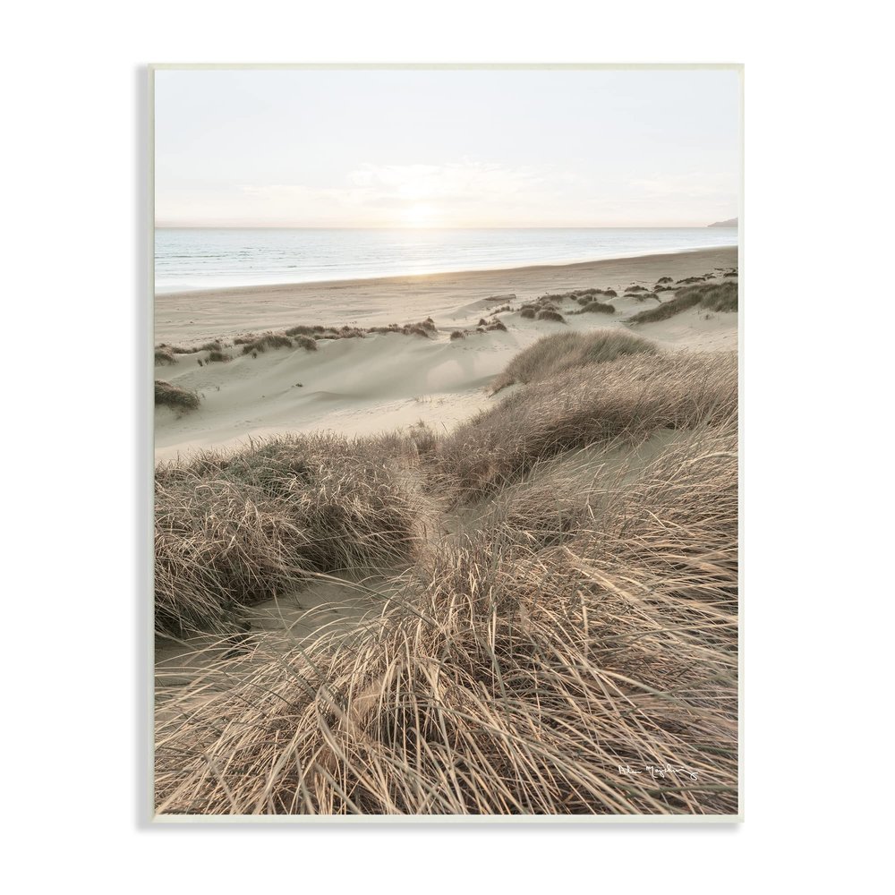 Stupell Industries Muted Beach Sunrise Tall Grass Soft Sand Dunes, Design by Alan Majchrowicz