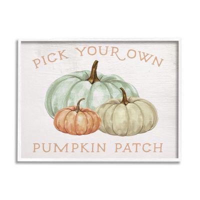 Stupell Industries Pick Your Own Pumpkin Patch Sign Gourd Trio, Design by Daphne Polselli