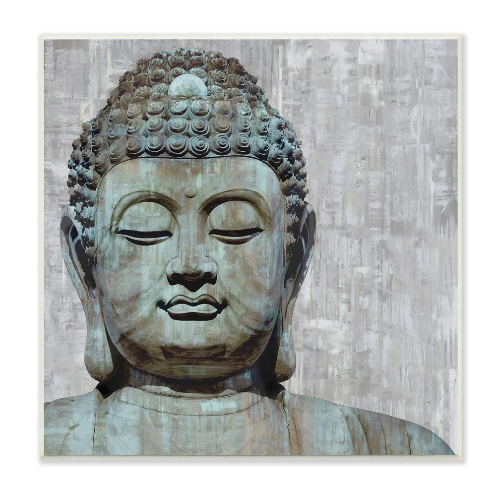Stupell Industries Buddha Meditating Figure Closed Eyes Concentration, Design by Tom Bray