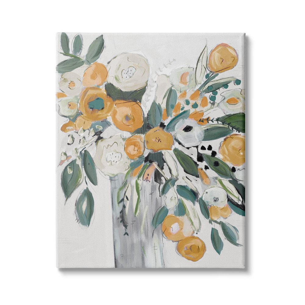 Stupell Industries Lively Orange White Floral Bouquet Abstract Still Life, Design by Krinlox