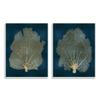 Stupell Industries Modern Sea Fan Composition Blue Gold Ocean Plant, Design by Melonie Miller view 1