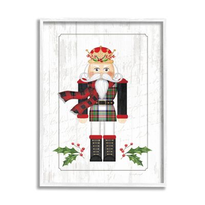 Stupell Industries Winter Holly Nutcracker Royal Crown Christmas Plaid, Design by Jennifer Pugh