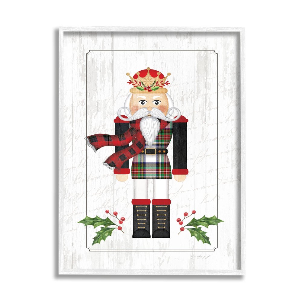 Stupell Industries Winter Holly Nutcracker Royal Crown Christmas Plaid, Design by Jennifer Pugh