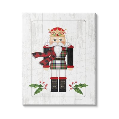 Stupell Industries Winter Holly Nutcracker Royal Crown Christmas Plaid, Design by Jennifer Pugh