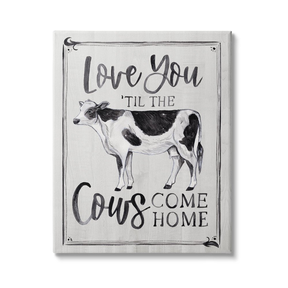 Stupell Industries Love You 'til Cows Come Home Phrase Vintage, Design by Arrolynn Weiderhold