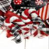 Artisan Christmas Peppermint Wreath with Ball Ornaments, Candy Canes, Handmade Lollipop & Peppermint Ornament, Bow view 4