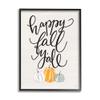 Stupell Industries Happy Fall Y'all Phrase Pumpkin Trio Autumn Vegetables, Design by Fearfully Made Creations view 1