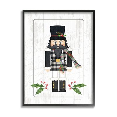 Stupell Industries Christmas Holly Nutcracker Winter Plaid Coat, Design by Jennifer Pugh