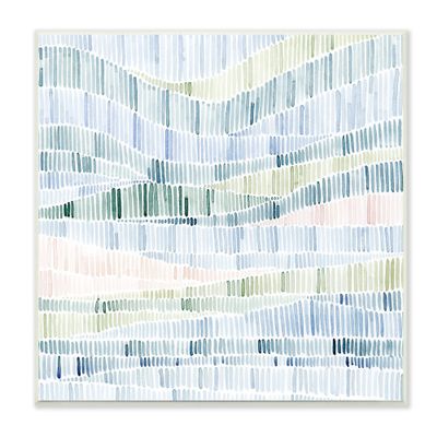 Stupell Industries Abstract Layered Waves Striped Blue Green Beige Pattern, Design by Grace Popp