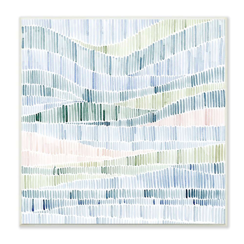 Stupell Industries Abstract Layered Waves Striped Blue Green Beige Pattern, Design by Grace Popp