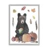 Stupell Industries Bear Cub Holding Apples Autumn Foliage and Pumpkins, Design by Alicia Longley view 1