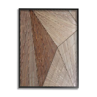 Stupell Industries Industrial Line Abstract Composition Geometric Shapes Brown Black, Design by Malerifabrikken
