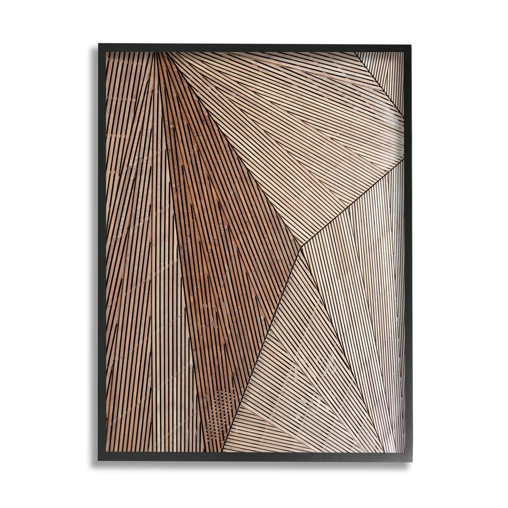 Stupell Industries Industrial Line Abstract Composition Geometric Shapes Brown Black, Design by Malerifabrikken