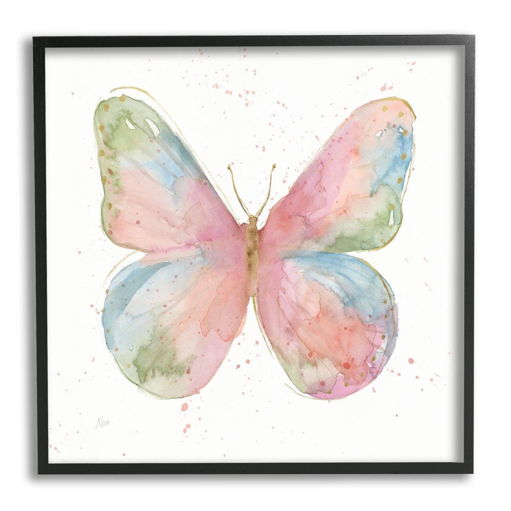 Stupell Industries Children's Spring Butterfly Abstract Watercolor Pattern Wings, Design by Nan