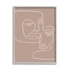 Stupell Industries Two Faces Single Line Drawing Brown Beige Abstract, Design by Design Fabrikken view 1