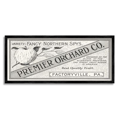 Stupell Industries Vintage Premier Orchard Co. Sign Antique Fruit, Design by Daphne Polselli