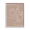 Stupell Industries Two Faces Single Line Drawing Brown Beige Abstract, Design by Design Fabrikken view 1