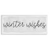 Stupell Industries Winter Wishes Sentiments Geometric Snow Flakes Cursive Typography White Framed Wall Art, 24 x 10 view 1