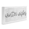 Stupell Industries Winter Wishes Sentiments Geometric Snow Flakes Cursive Typography White Framed Wall Art, 24 x 10 view 3
