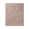 Stupell Industries Two Faces Single Line Drawing Brown Beige Abstract, Design by Design Fabrikken view 1