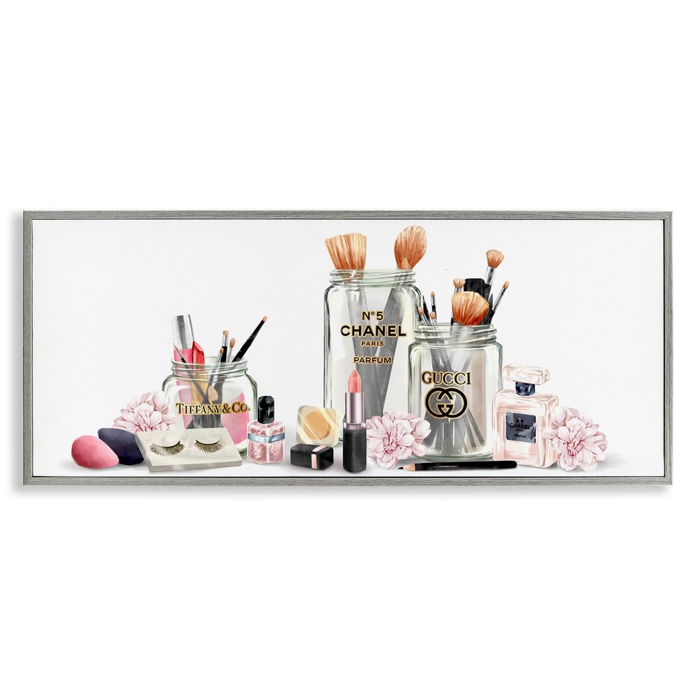 'Floral Makeup Collection Still Life'| Framed Giclee Art