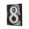 10cm x 7.5cm Black & White Spanish Hand-painted Number Tiles & Frames (Ceramic Number 8) view 1