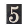 10cm x 7.5cm Black & White Spanish Hand-painted Number Tiles & Frames (Ceramic Number 5) view 1
