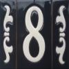 10cm x 7.5cm Black & White Spanish Hand-painted Number Tiles & Frames (Ceramic Number 5) view 3