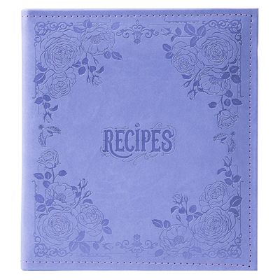 COFICE Recipe Book to Write in Your Own Recipes, 8.5x9.5 Recipe Ring Binder with PU Faux Leather Cover, 4x6 Cards and Tabbed Dividers,Purple