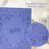 COFICE Recipe Book to Write in Your Own Recipes, 8.5x9.5 Recipe Ring Binder with PU Faux Leather Cover, 4x6 Cards and Tabbed Dividers,Purple view 3