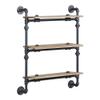 Acme Brantley Wall Rack with 3 Wooden Shelves in Oak and Sandy Black view 1