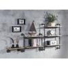 Acme Brantley Wall Rack with 3 Wooden Shelves in Oak and Sandy Black view 2