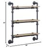 Acme Brantley Wall Rack with 3 Wooden Shelves in Oak and Sandy Black view 3
