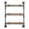 Acme Brantley Wall Rack with 3 Wooden Shelves in Oak and Sandy Black view 4