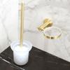 Toilet Bowl Brush Toilet Brush and HolderHousehold Stainless Steel Toilet Bowl BrushWall-Mounted Bathroom Set No Dead Corner Toilet Scrub Brush Remove Stains (Color : Gold) view 3