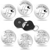 3 Pieces A Little Pocket Hug Tokens Keepsake Those We Love Don't Go Away Sympathy Quotes Stainless Steel Coin Sign Double Sided Silver Tokens with 3 Pieces Black PU Leather Key Chains for Memorial view 1