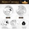 3 Pieces A Little Pocket Hug Tokens Keepsake Those We Love Don't Go Away Sympathy Quotes Stainless Steel Coin Sign Double Sided Silver Tokens with 3 Pieces Black PU Leather Key Chains for Memorial view 2