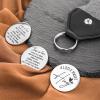 3 Pieces A Little Pocket Hug Tokens Keepsake Those We Love Don't Go Away Sympathy Quotes Stainless Steel Coin Sign Double Sided Silver Tokens with 3 Pieces Black PU Leather Key Chains for Memorial view 4