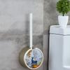 Toilet Bowl Brush Toilet Brush and Holder for BathroomWall-Mounted Toilet Bowl BrushRound Flexible Toilet Scrub Brush with Self Closing Lid Remove Stains (Color : Green) view 3