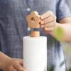 Useful Wooden Tissue Holder Vertical Kitchen Roll Paper Holder Desktop Paper Towel Storage Dispenser for Tissue and Cling Film Easy to Clean view 3