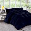 Home Luxury Warm 500 GSM Down Navy Blue Down Alternative 5 Pieces Quilted Pinch Pleated Comforter Set (Comforter + 4 Pillow Cases) 1000 TC Egyptian Cotton Duvet Insert California King view 1
