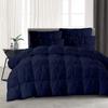 Home Luxury Warm 500 GSM Down Navy Blue Down Alternative 5 Pieces Quilted Pinch Pleated Comforter Set (Comforter + 4 Pillow Cases) 1000 TC Egyptian Cotton Duvet Insert California King view 3
